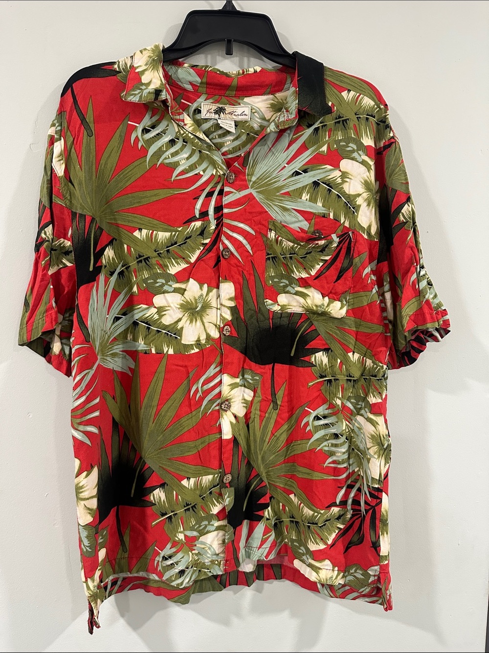 Joe marlin man Tropical Floral Button-Down Shirt size L 100% rayon
